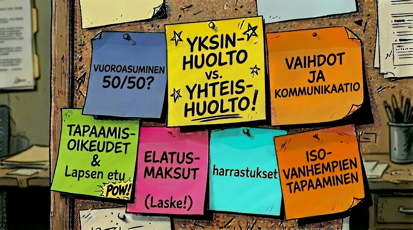 Kuvitus huoltoriidan sovittelupäivän etenemisestä.
